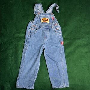 2T vintage 1980s tonka Boys Denim Overalls with Tonka Logo Patch